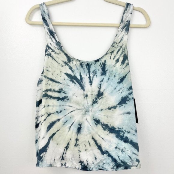 New Volcom Tie Dye Dreams Swingy Scoop Neck Tank Top Blue Multi Size Small - Picture 4 of 16